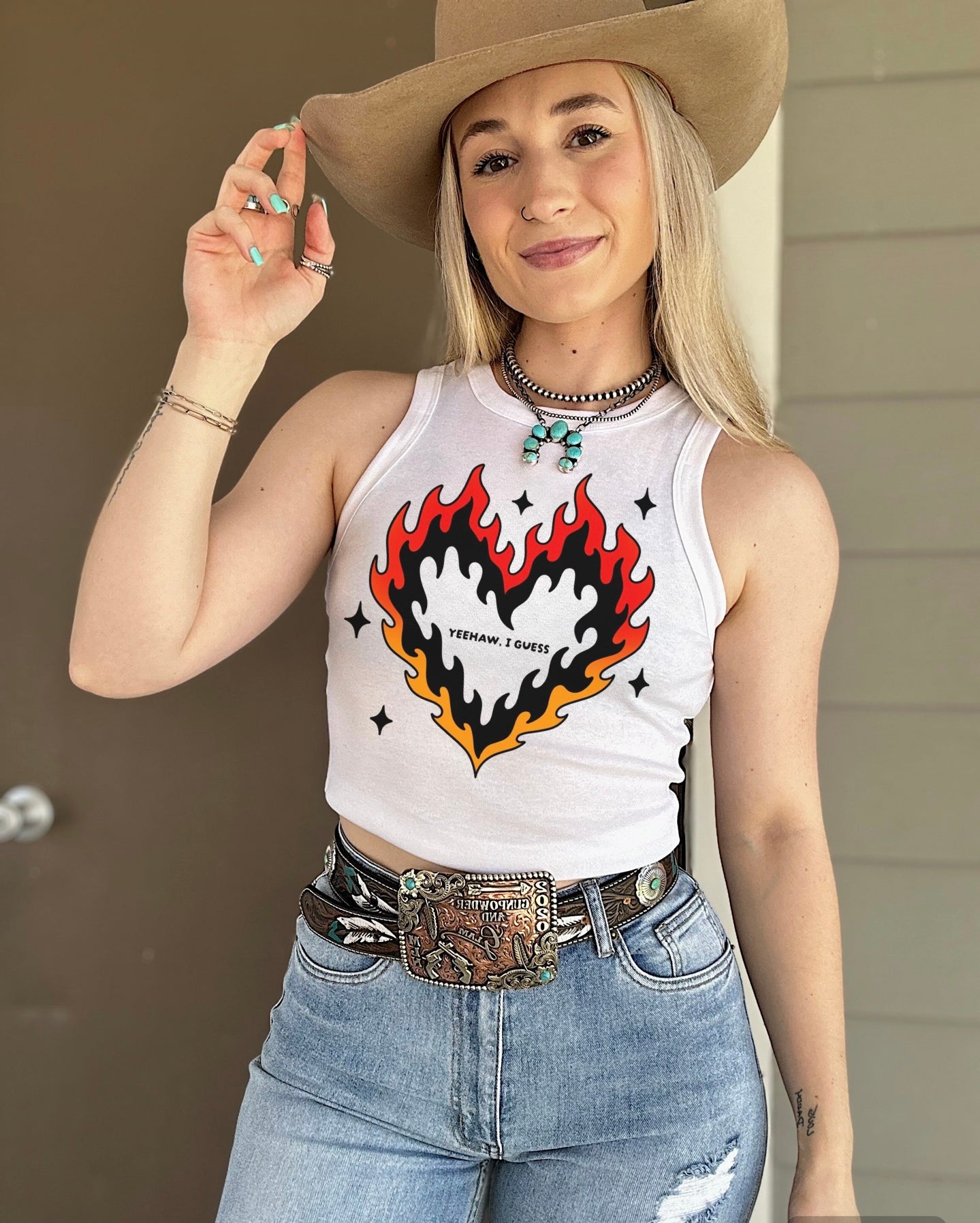 Yeehaw, I Guess Cropped Tank