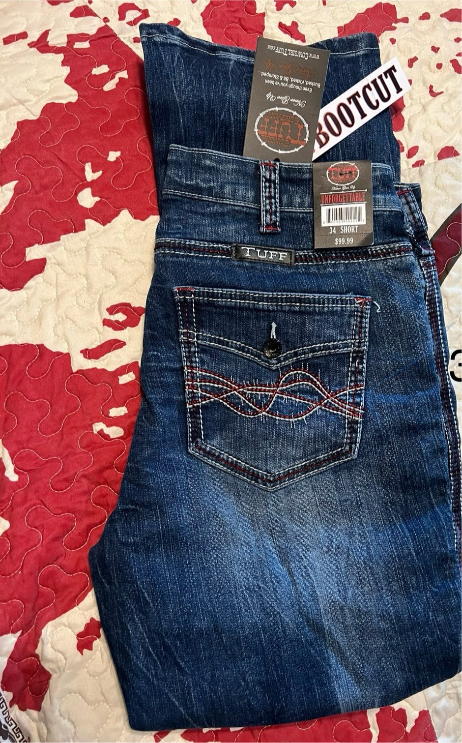 “Extreme” Barbwire Cowgirl Tuff Jeans 34/31Brand New