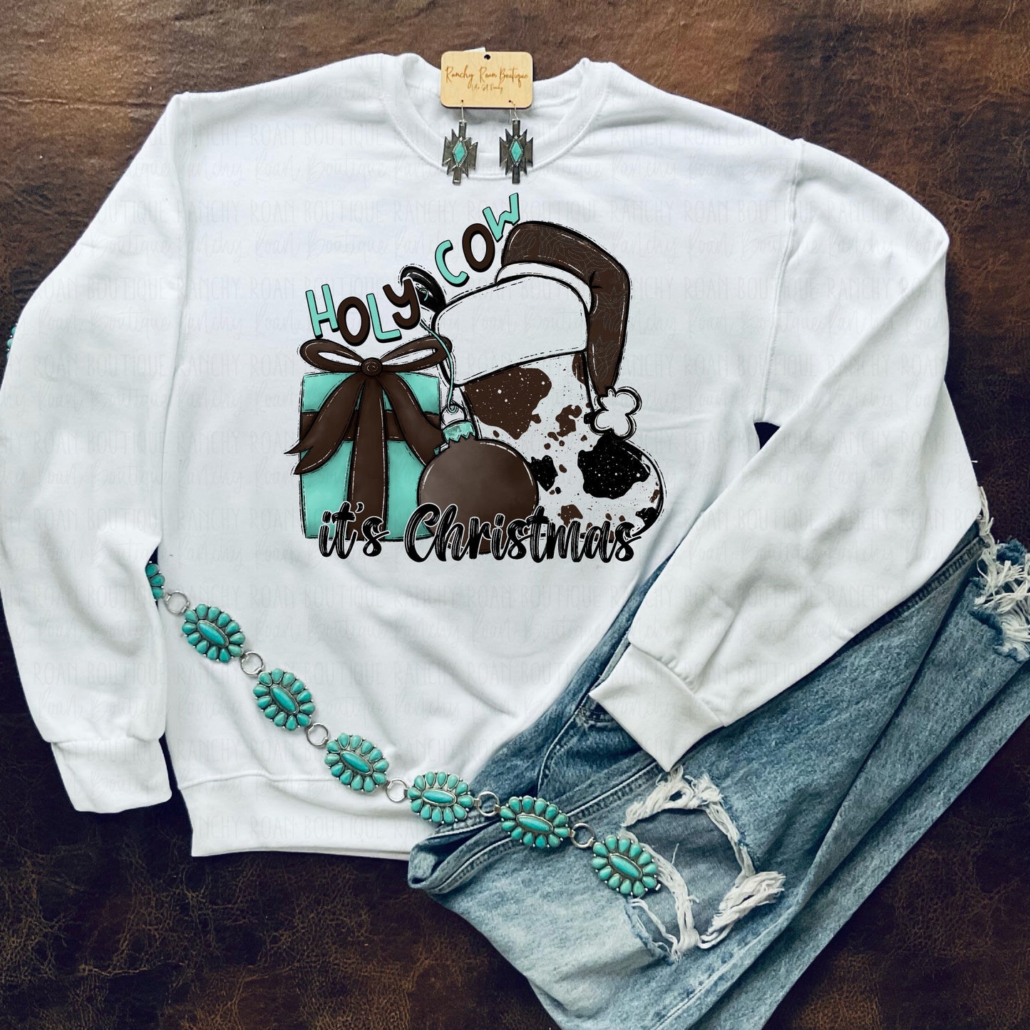 Holy Cow it’s Christmas Western Sweatshirt