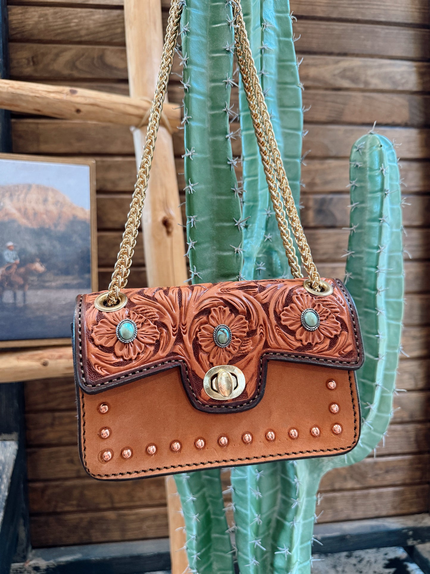 The Cowgirl Stadium Bag - Turquoise