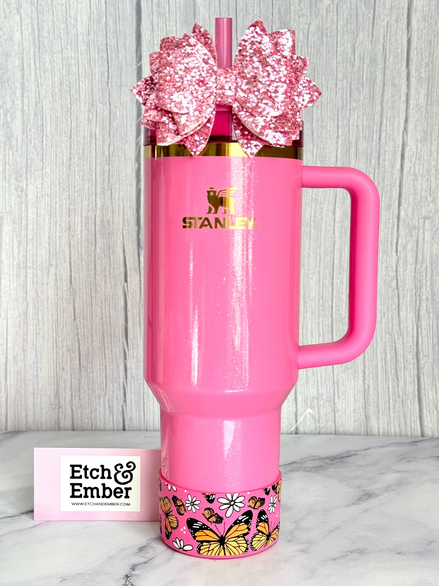 Pink BUTTERFLIES Tumbler Boot