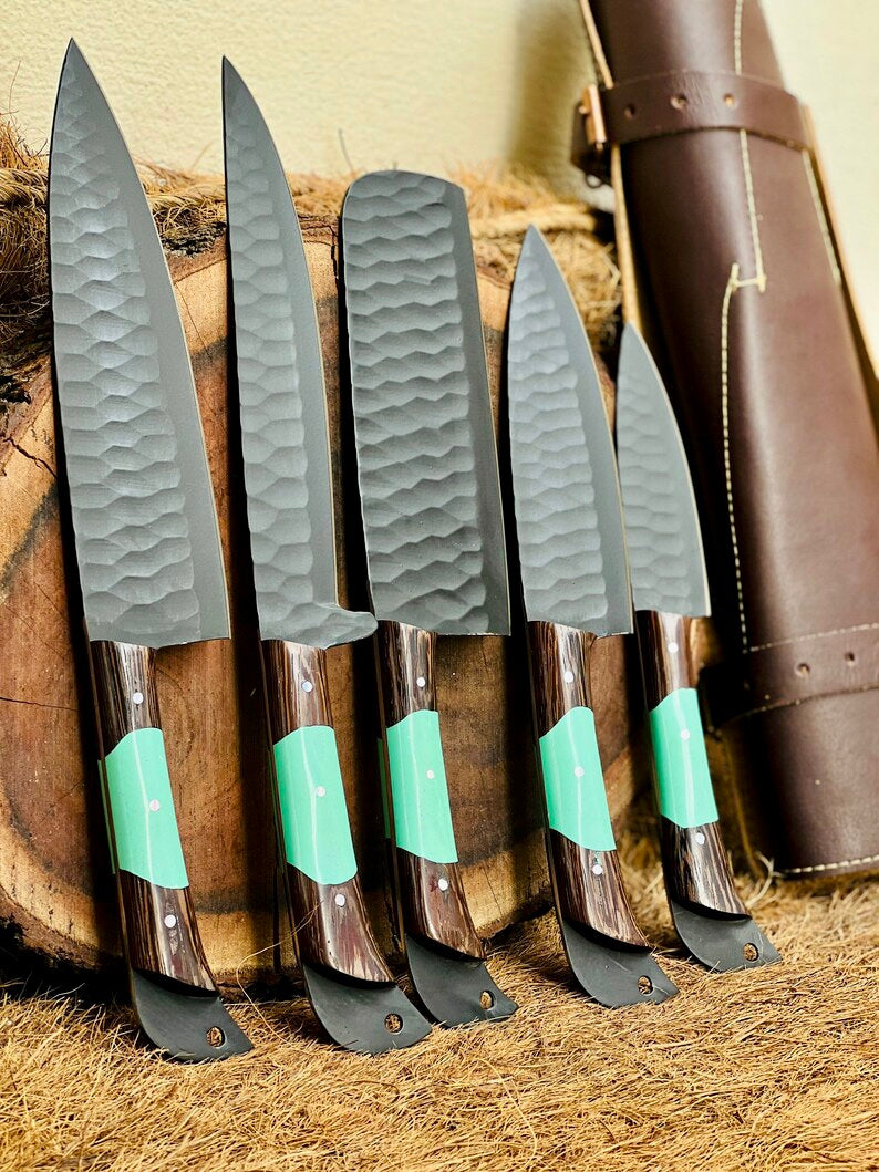 Here’s a fresh, seasonal rewrite with trending keywords and SEO-optimized structure: Product Title: Premium Knofe Set – 13" Forged Stainless Steel Blade with Wenge Wood & Resin Handle + Leather Sheath
