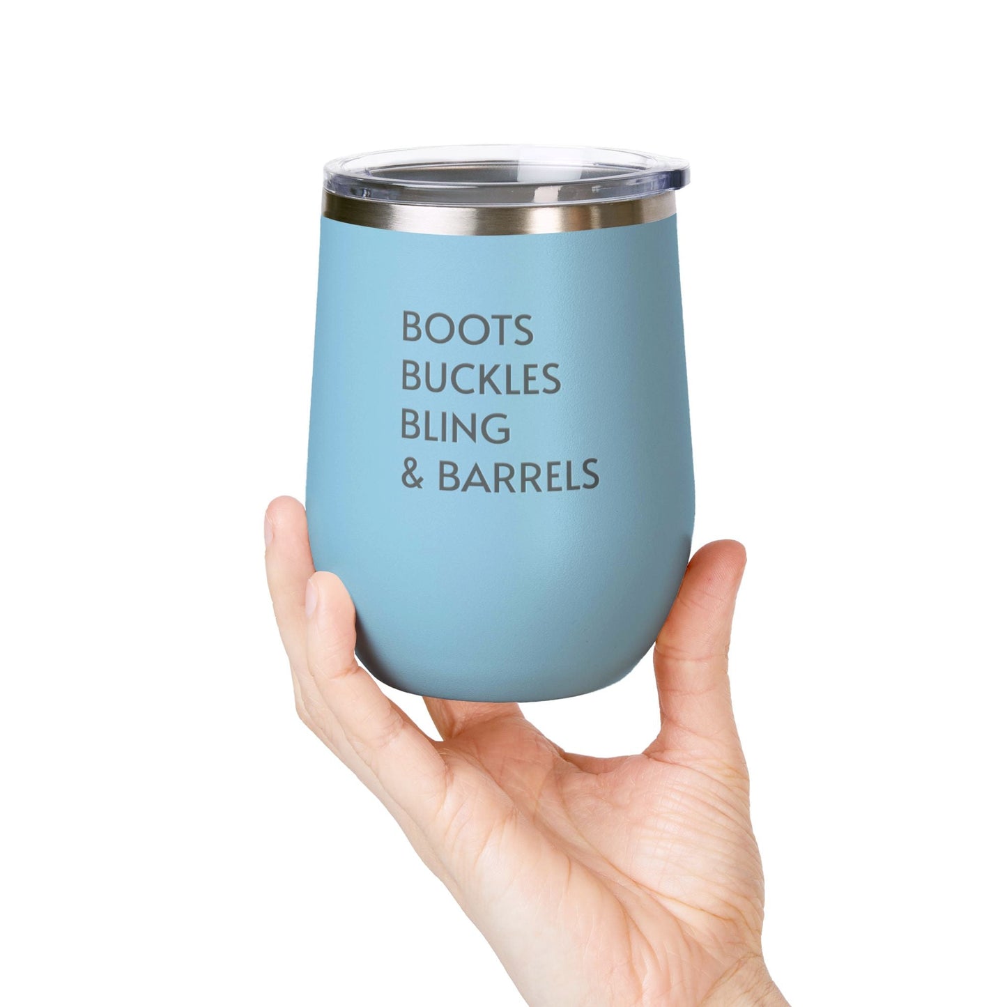 Wine Tumbler, 12oz - Boots/Buckles/Bling - Pastels