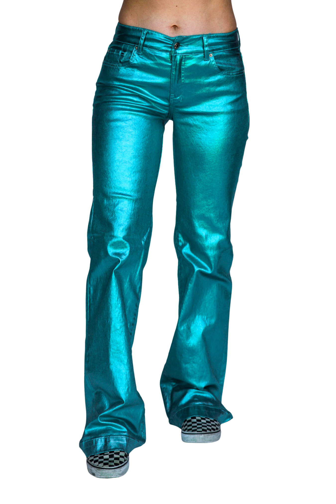 SIGNATURE TROUSERS - TURQUOISE METALLIC