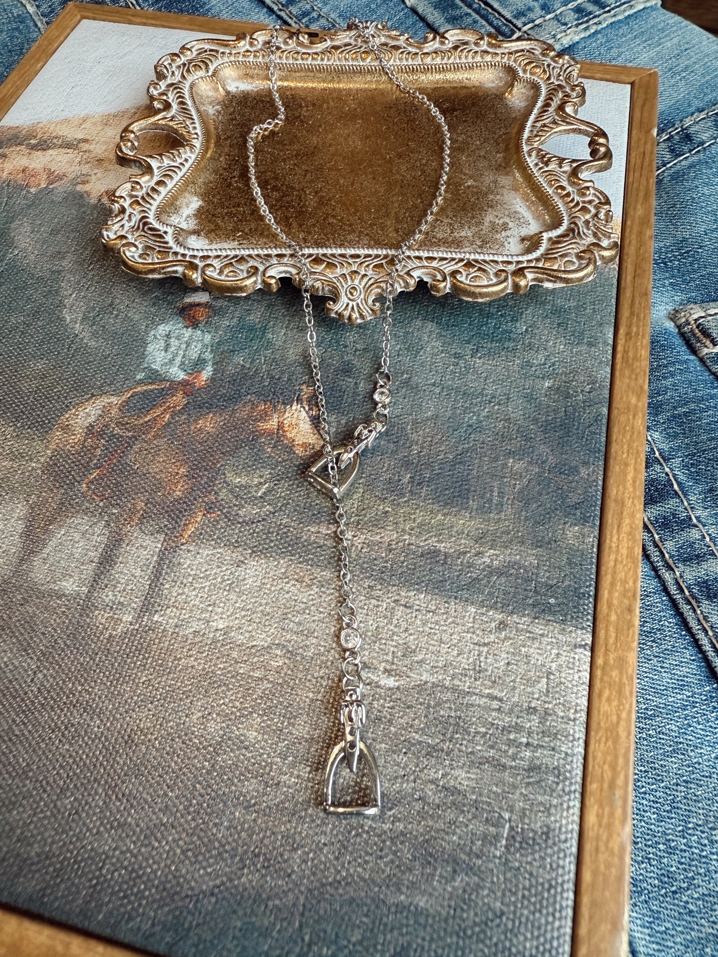The Y Stirrup Necklace - Silver