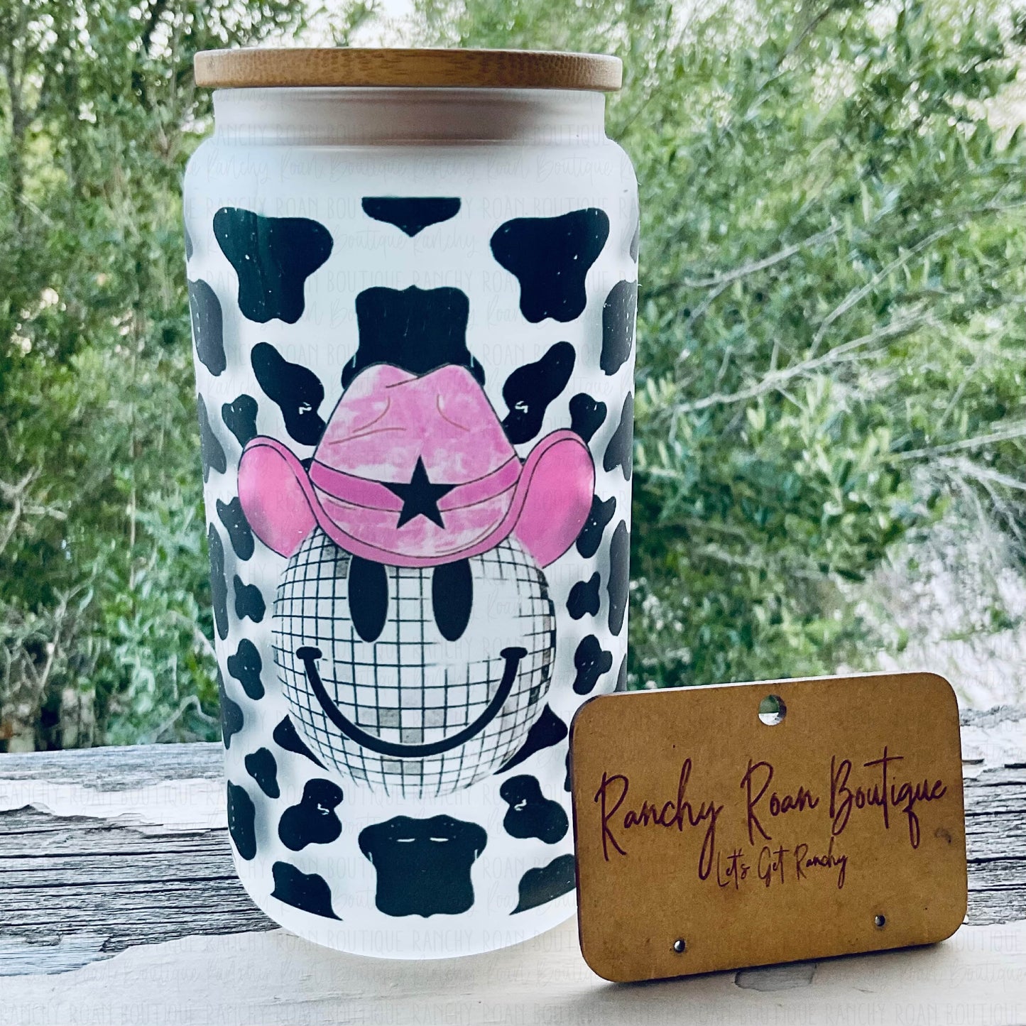 Cow Print Disco Cowgirl 16 oz Western Tumbler