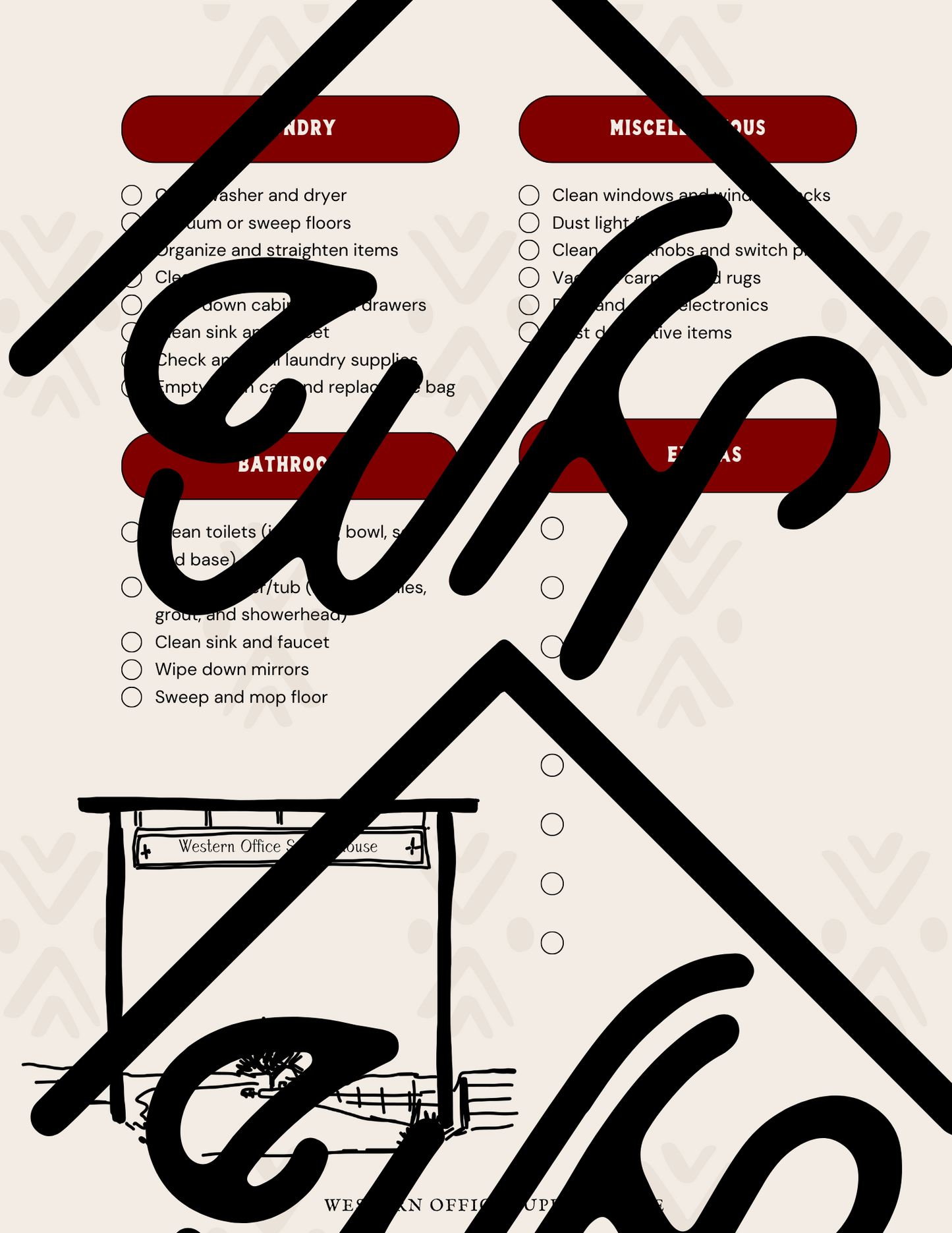 Cleaning Checklist - Digital Download