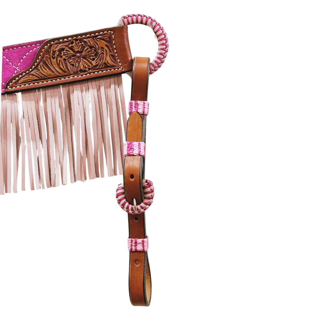 3F12- 2" Pink Cowboy Stitch w/ fringe