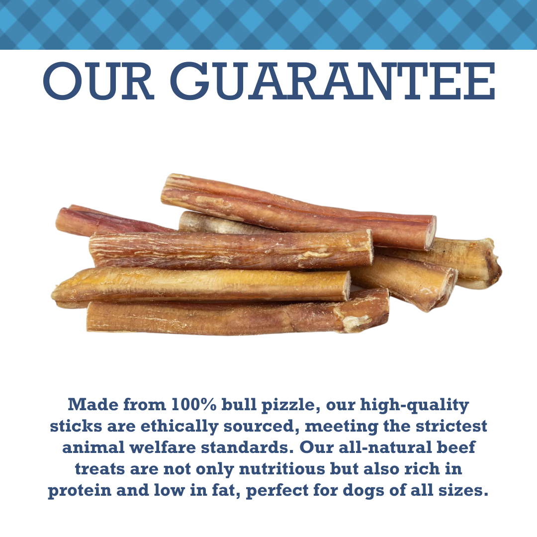 Country Living All-Natural Beef Bully Stick Dog Treats – High-Protein & Healthy Snacks – 6-Inch Standard (10-Pack)
