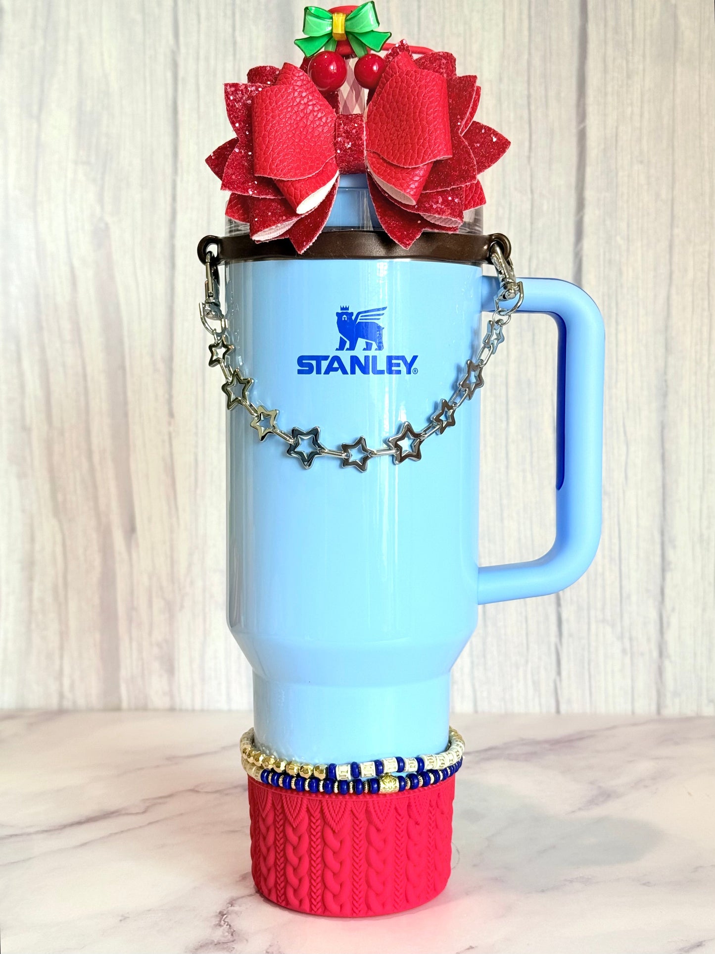 Silver Stars Deluxe Tumbler Charm Necklace