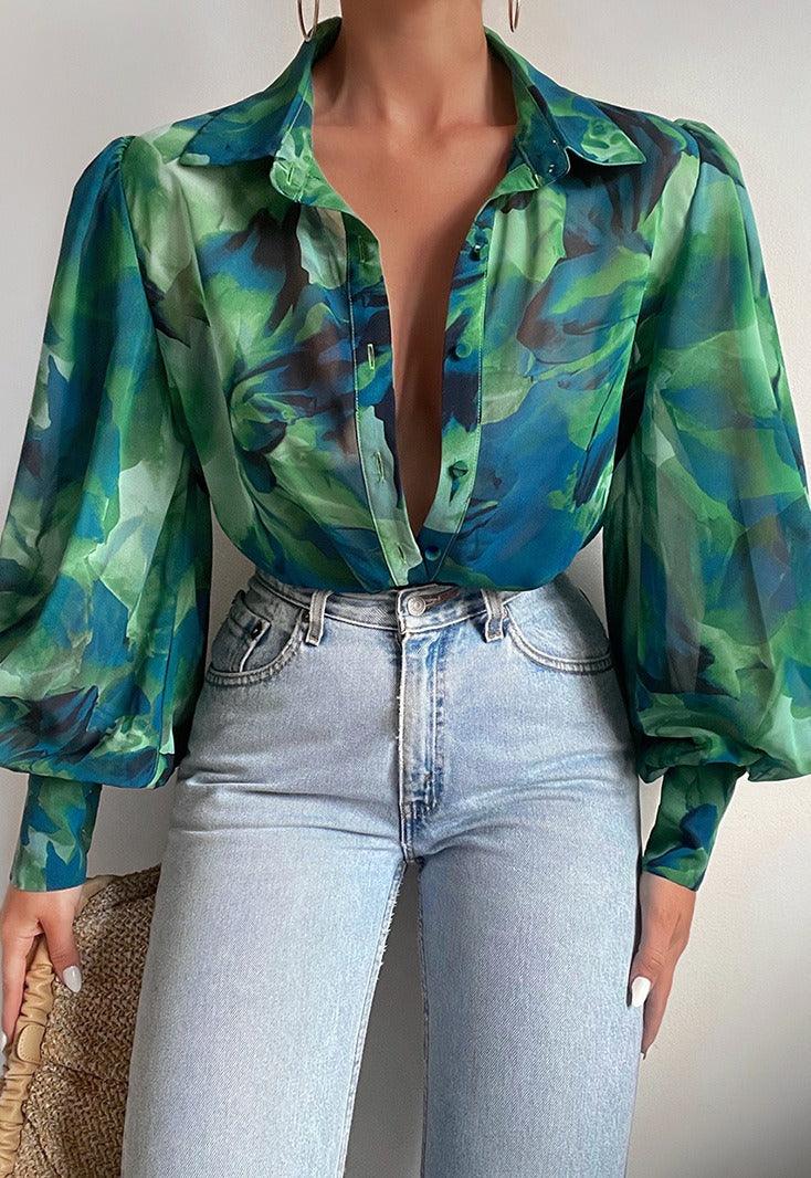 Long Sleeved Single Breasted Casual Top | Colorful Cowgirl Fashion for Every Day