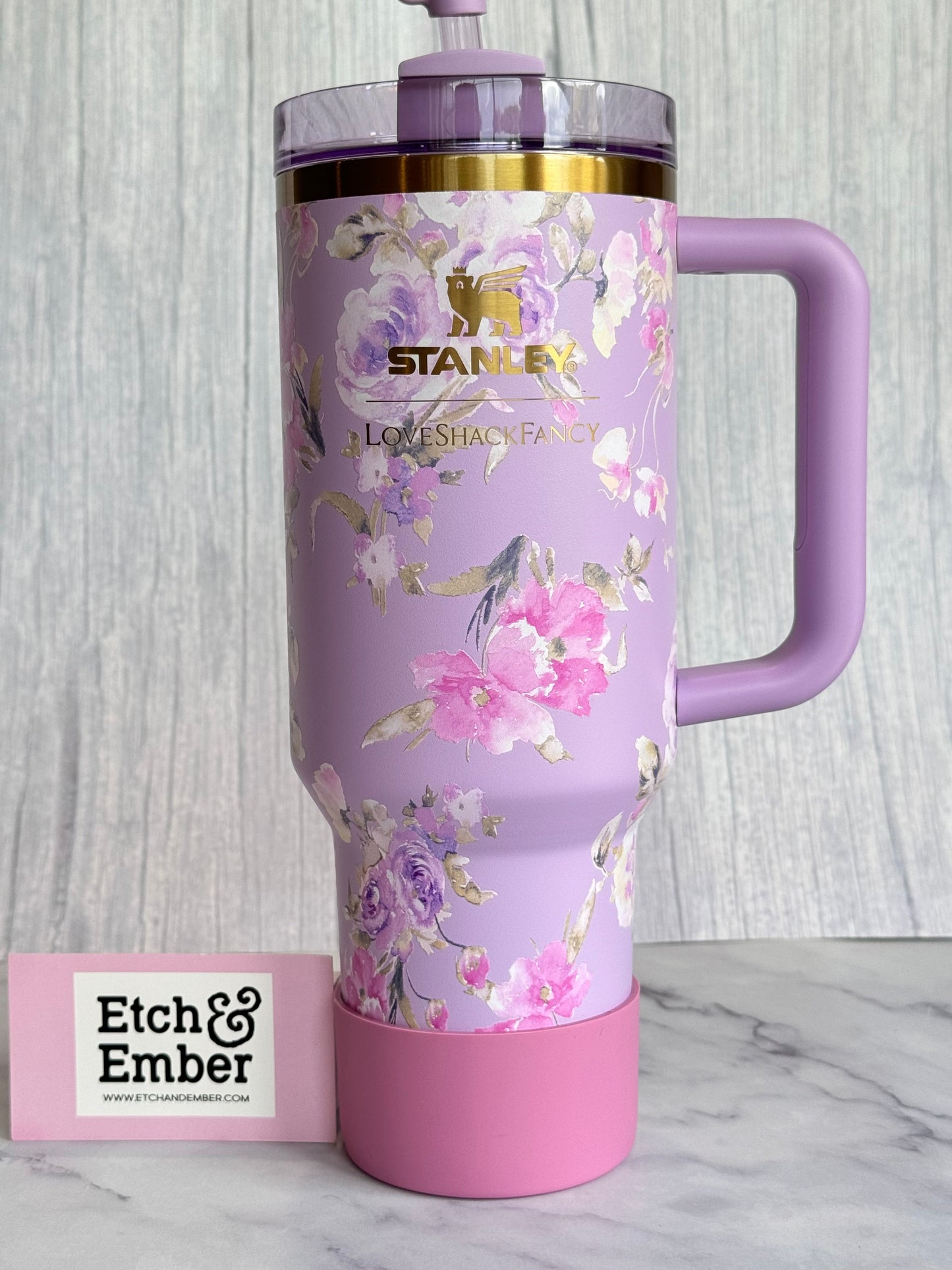 LSF Ribbon Rosa Purple Tumbler Boot -fits 20-40oz