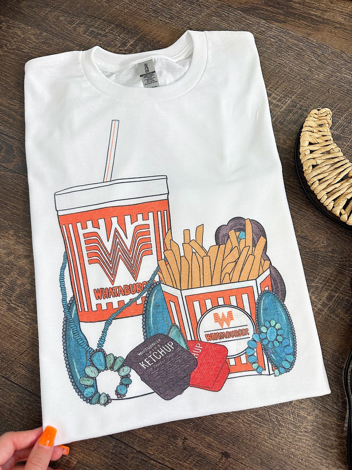 Turquoise Whata TEE or CREWNECK