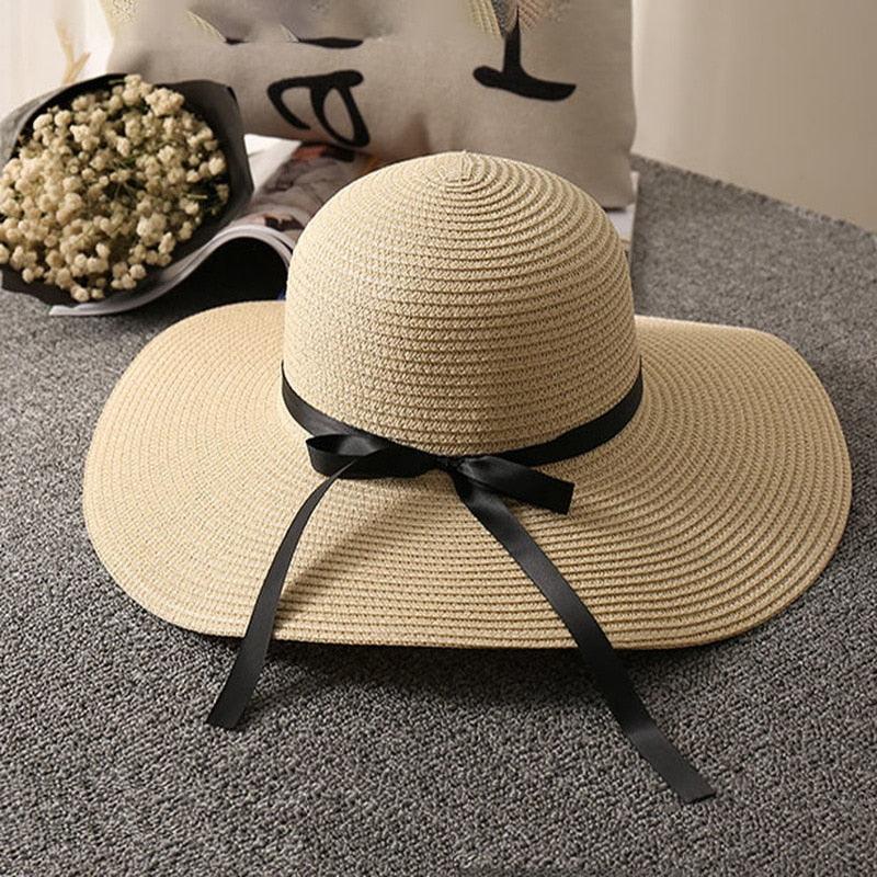 La Dolce Vita Straw Hat - Stylish Italian Summer Sun Hat with Ribbon Tie
