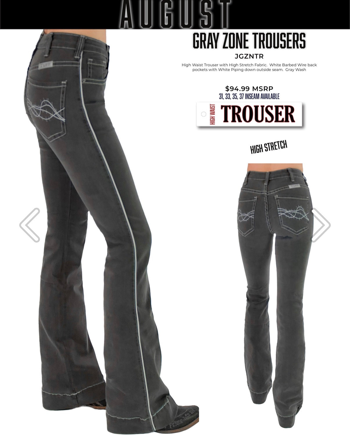 Grey Zone Trousers cowgirl Tuff