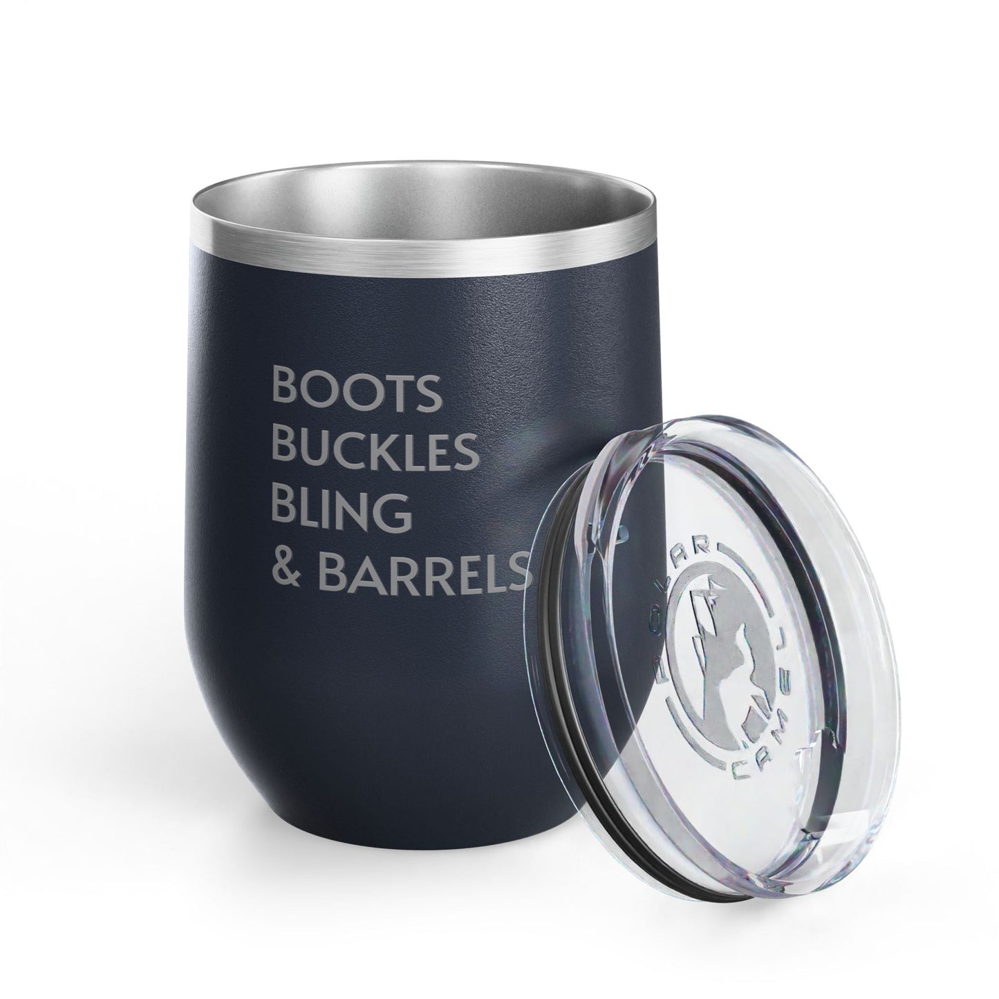 Wine Tumbler, 12oz - Boots/Buckles/Bling