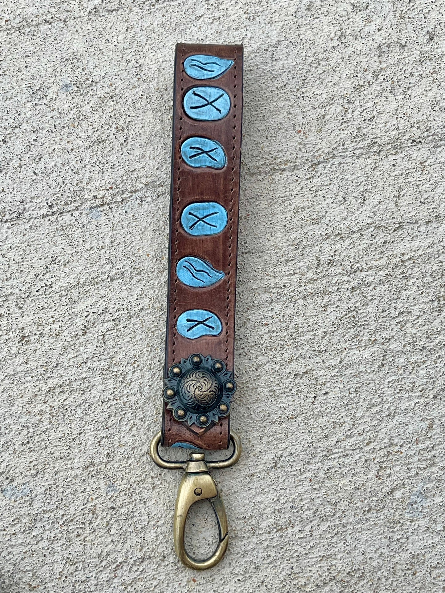 Tooled Leather Keychain