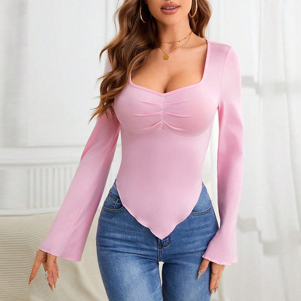 Slim Fit Knitted Long-Sleeved T-Shirt Top | Casual Country Girl Style for Spring & Summer
