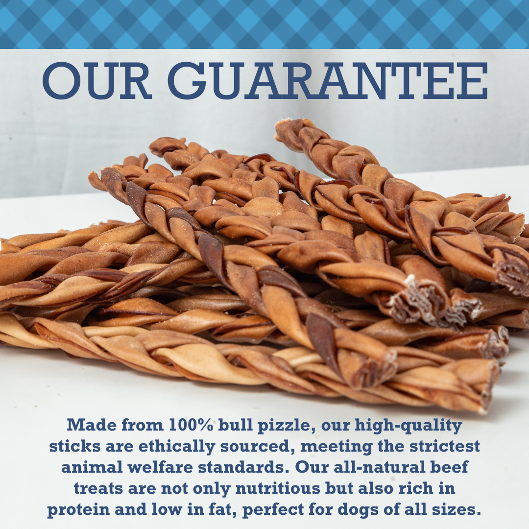 Country Living All-Natural Braided Collagen Sticks - Premium, Long-Lasting Dog Treats – 12-Inch Thick (10-Pack)