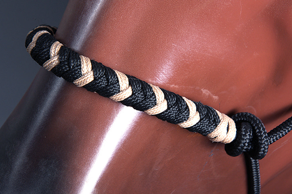 Classic Equine Horse Two Tone Nylon Halter Black Tan