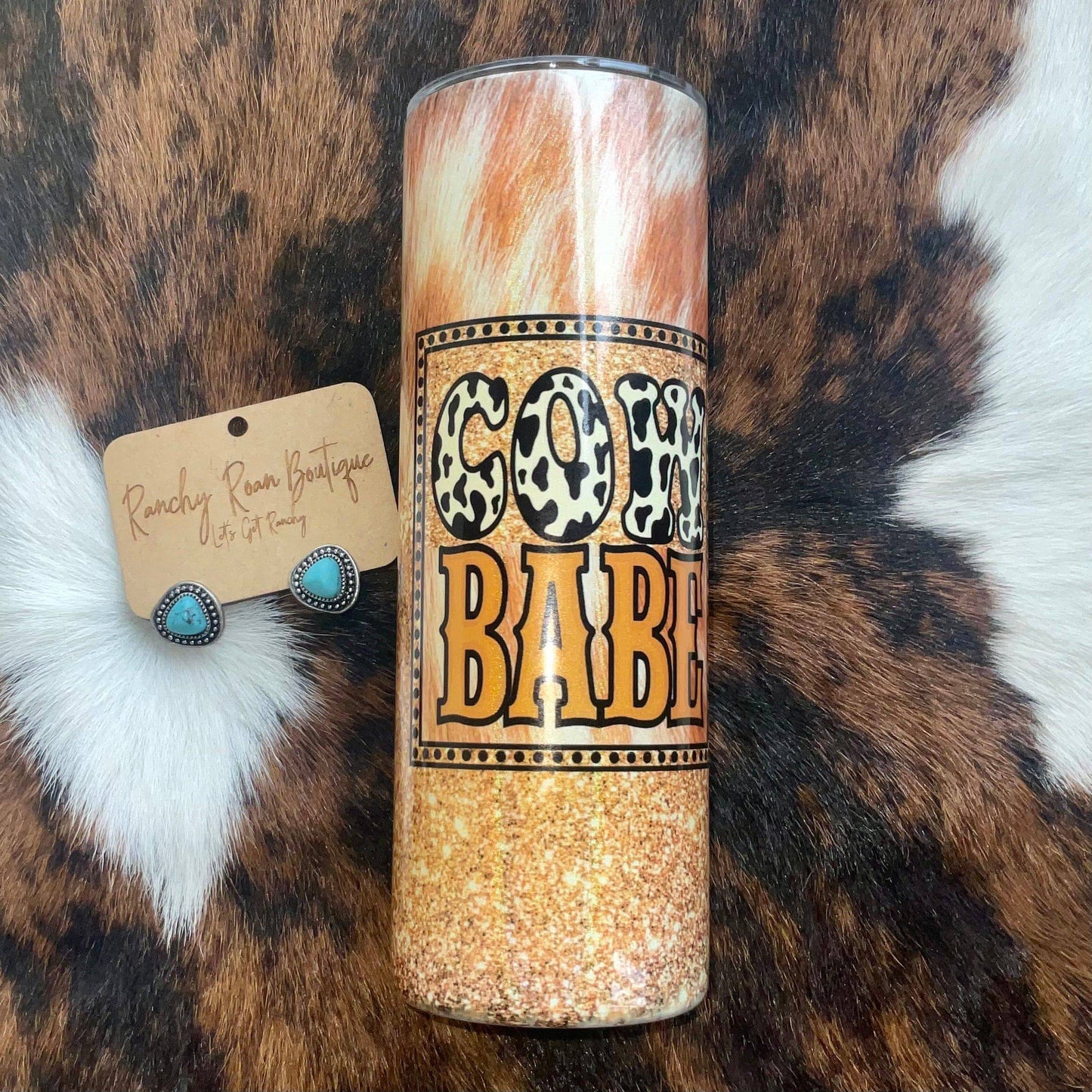 Cow Babe Western 20oz Shimmer Skinny Tumbler