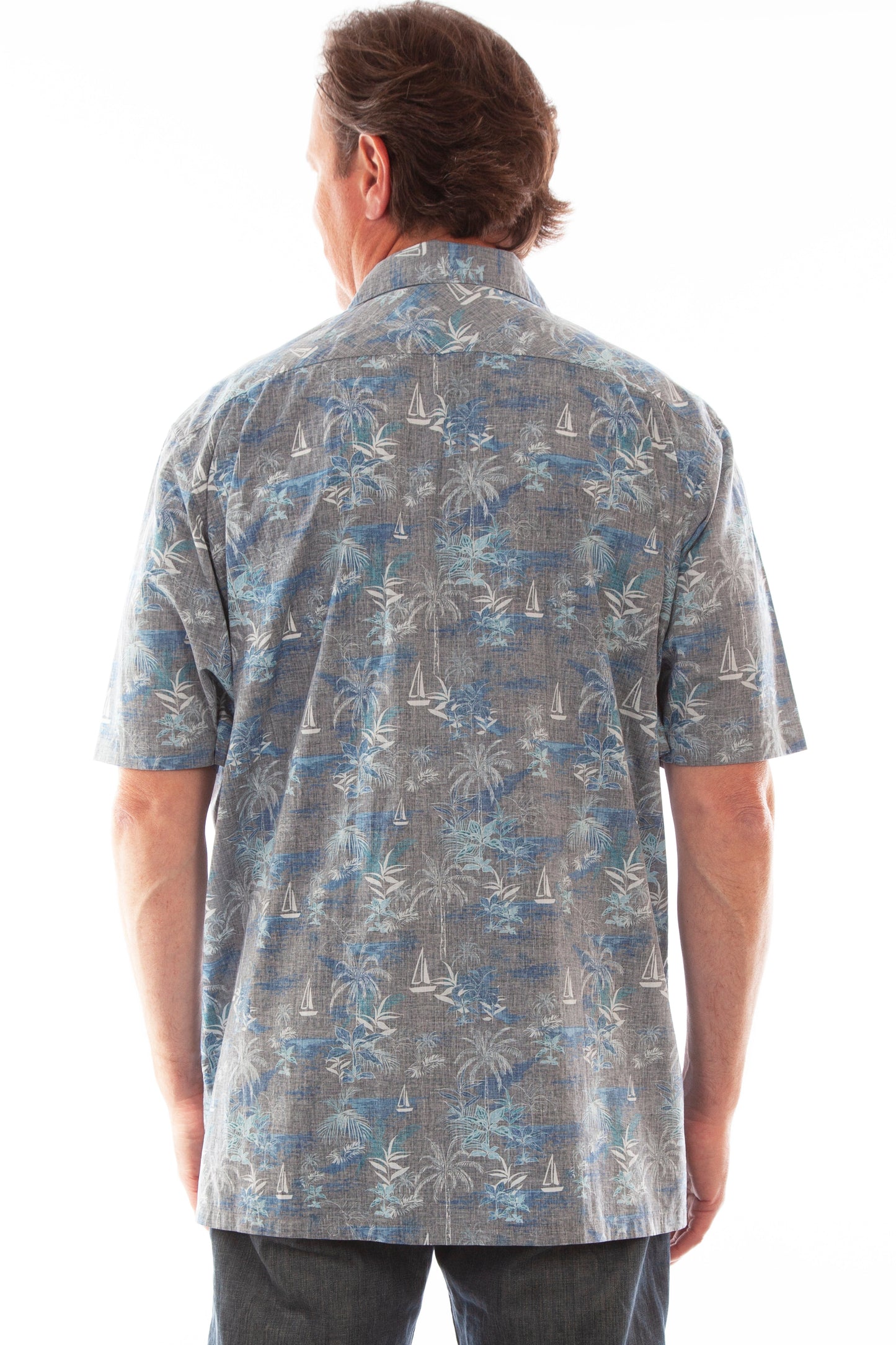 S/s Palm Trees & Sail Boats Shirt - 5312