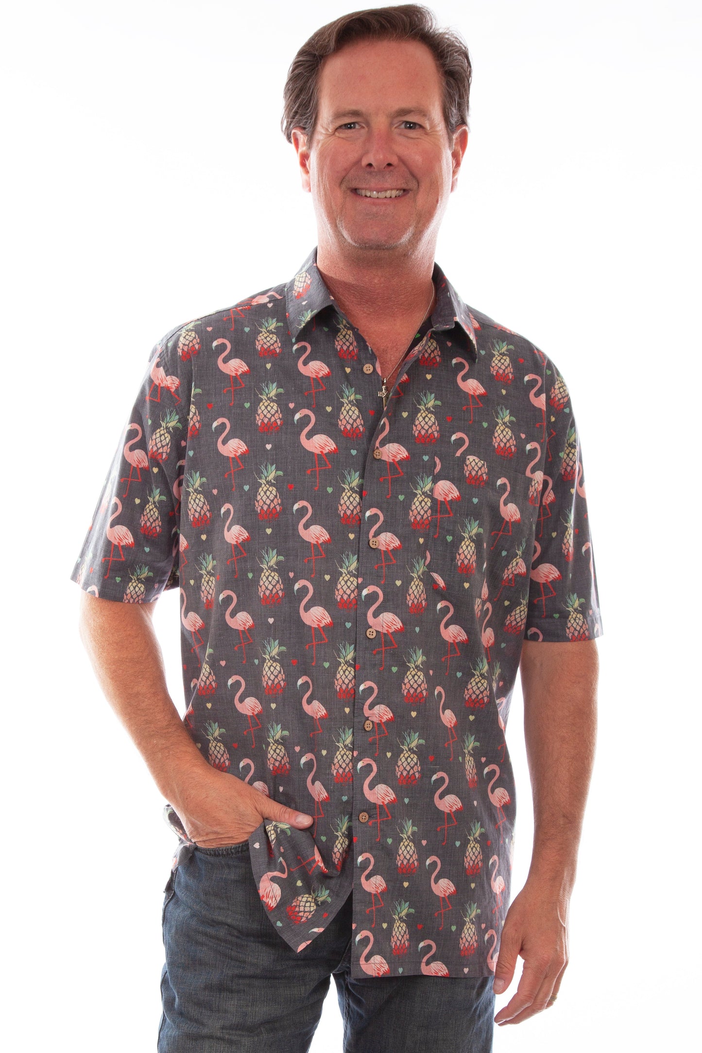 S/s Flamingos & Pineapples Shirt - 5315