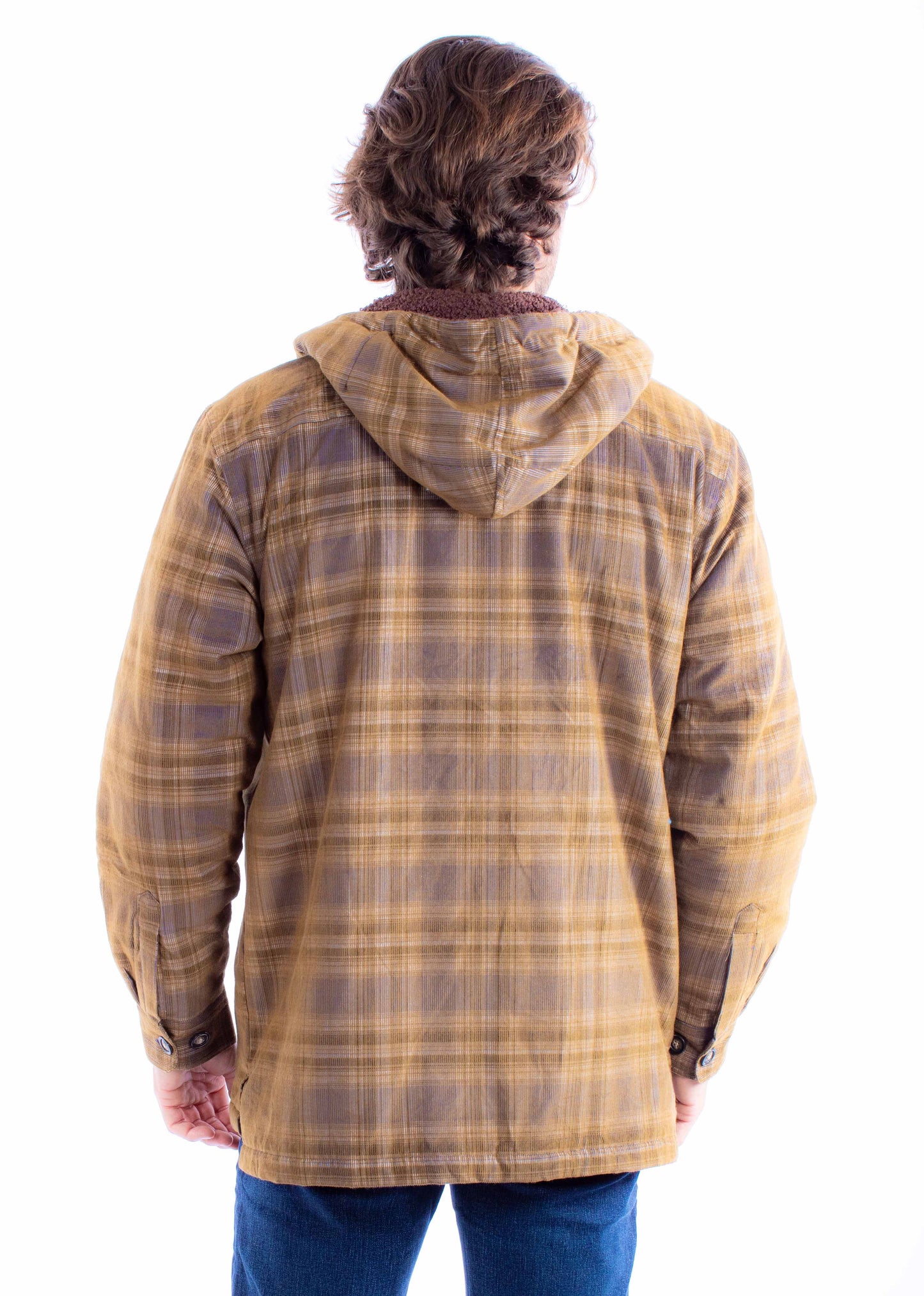 Sherpa Lined Corduroy Hoodie - 5356