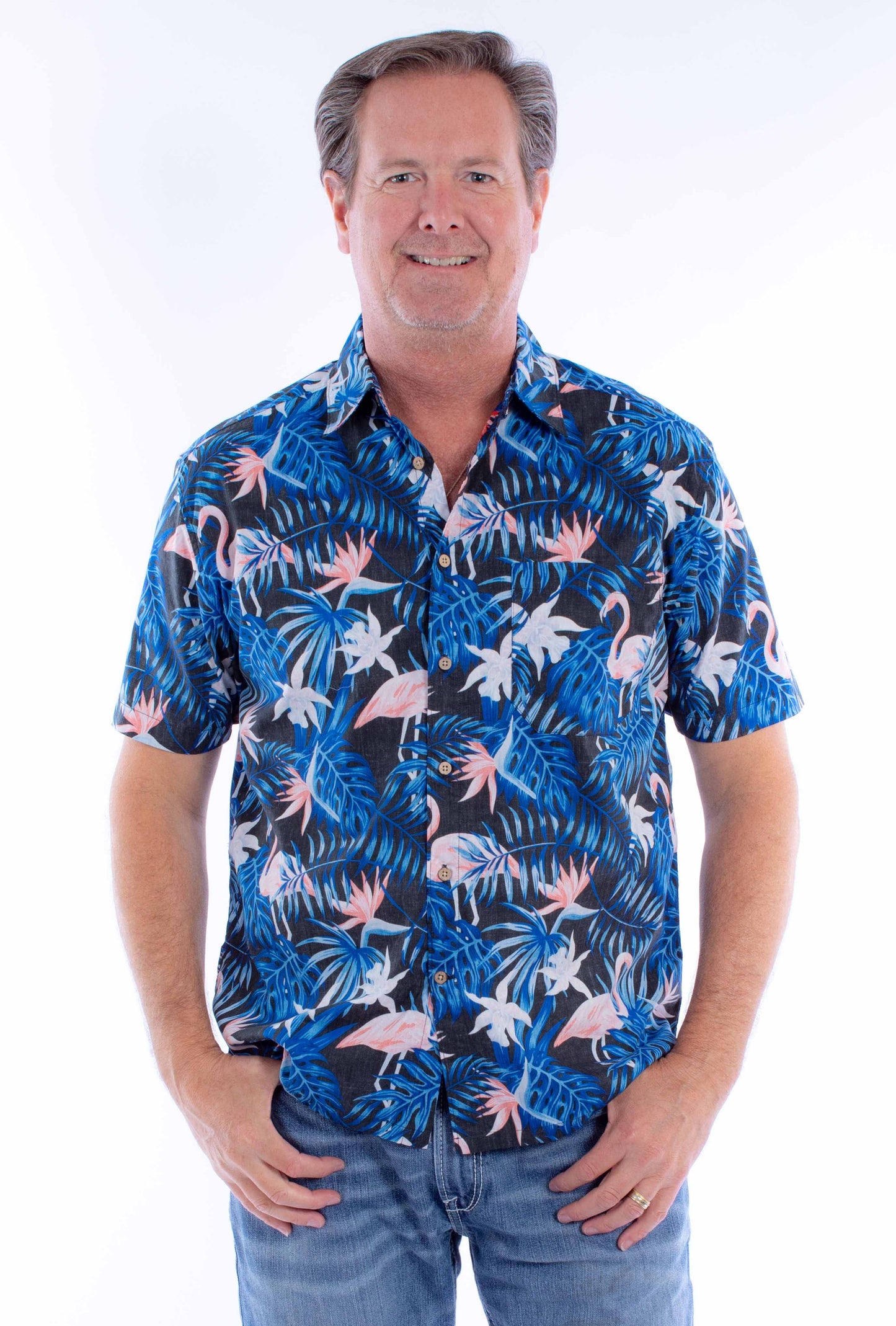 S/s Flamingos & Ferns Shirt - 5373