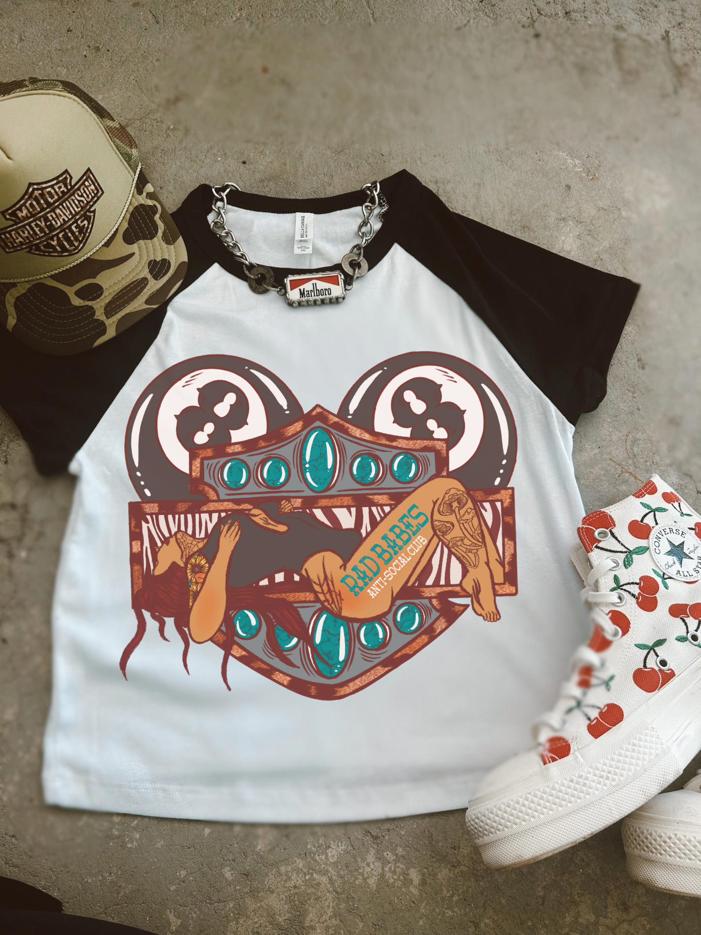 Rad Babes Rib Raglan Baby Tee