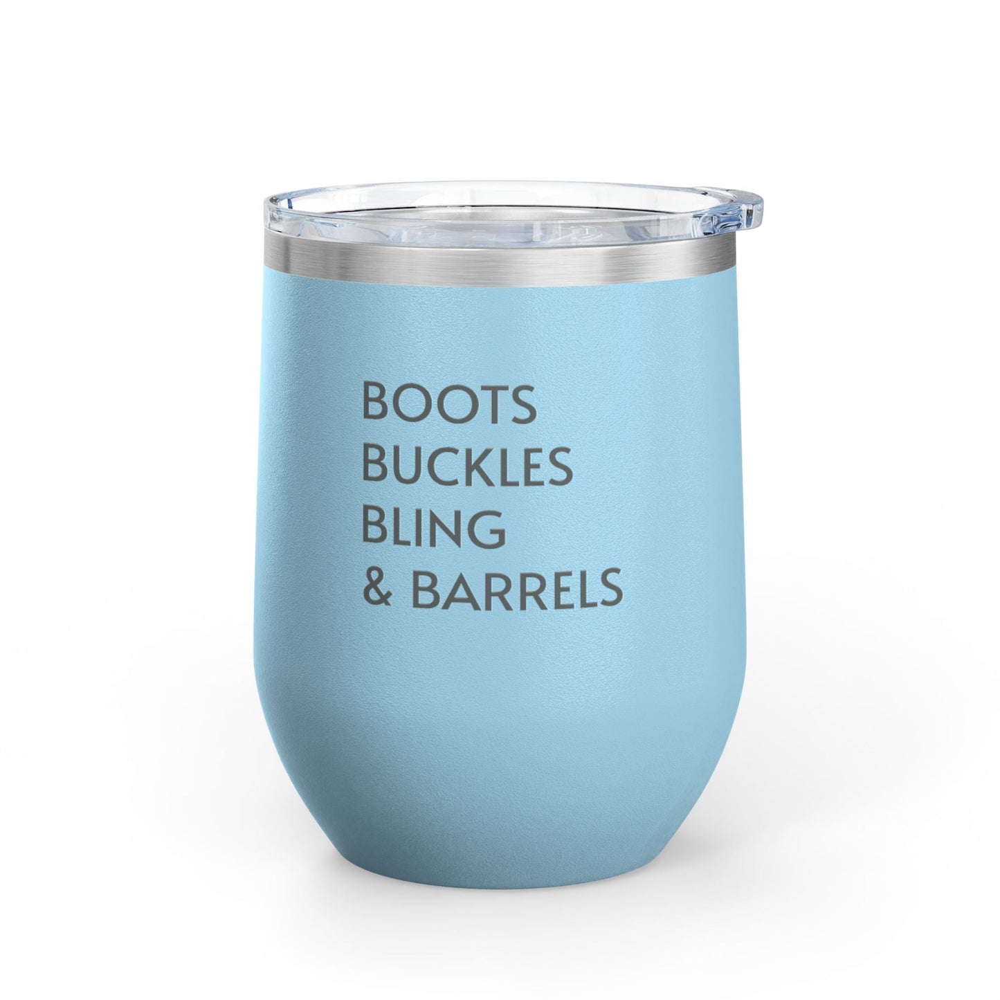 Wine Tumbler, 12oz - Boots/Buckles/Bling - Pastels