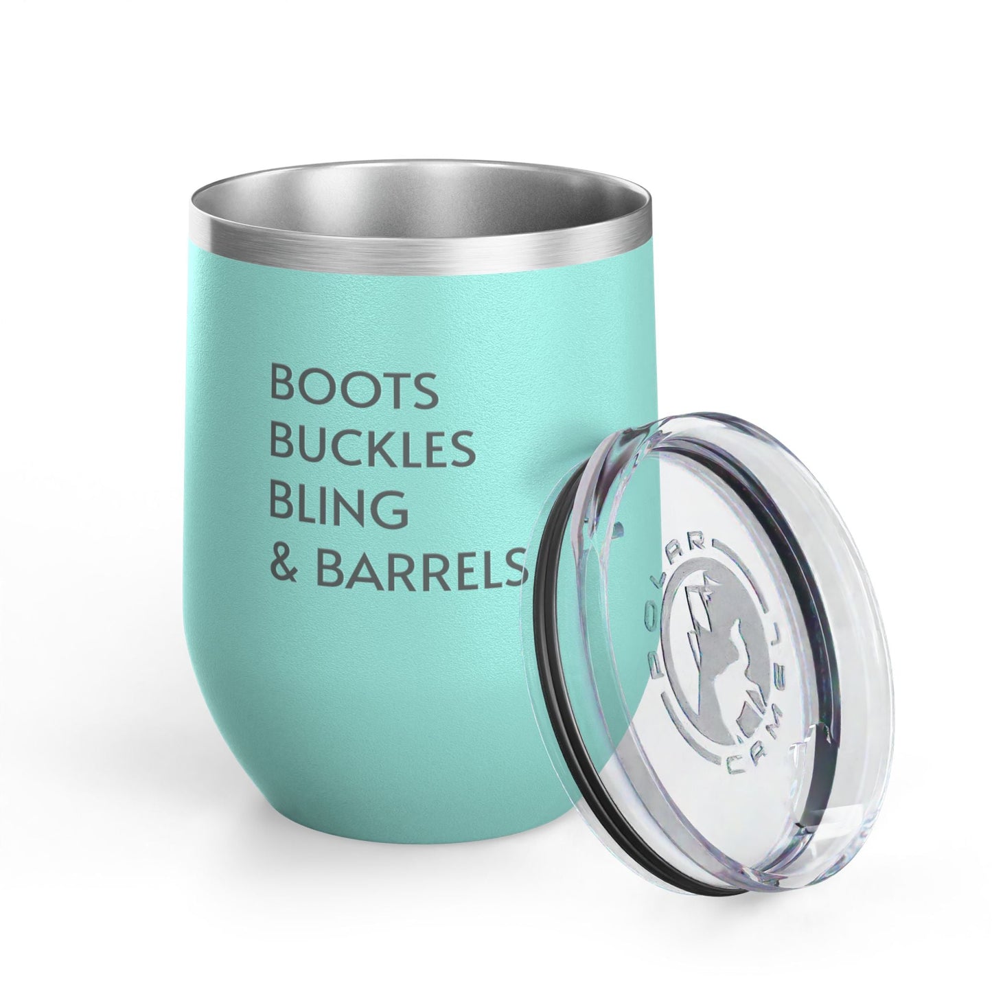 Wine Tumbler, 12oz - Boots/Buckles/Bling - Pastels