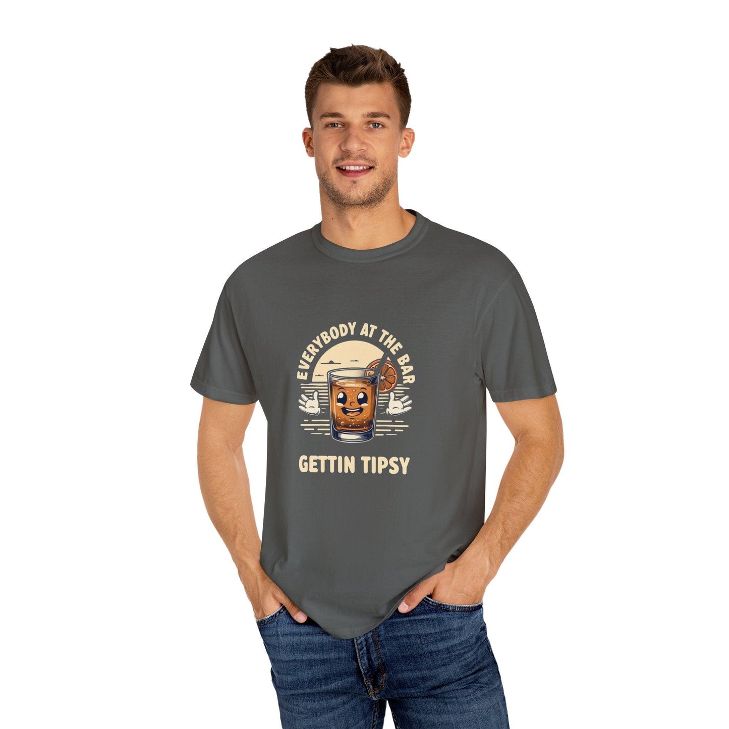 Everybody at the Bar Gettin Tipsy Unisex Garment-Dyed T-Shirt