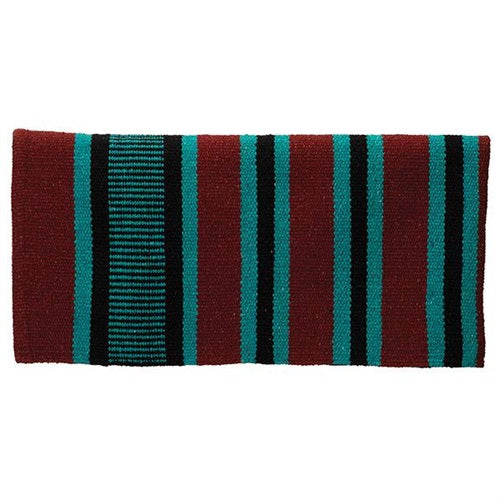 Double Weave Saddle Blanket Green/Black/Burgundy