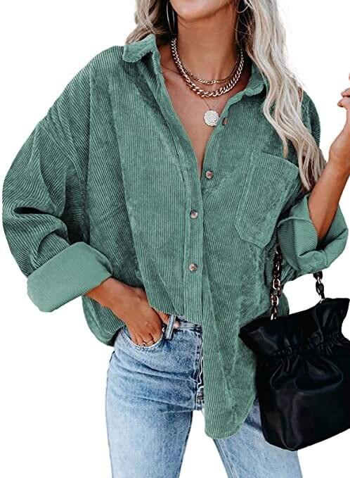 Corduroy Country Chic Shirt – Stylish Single-Breasted Cowgirl Shirt