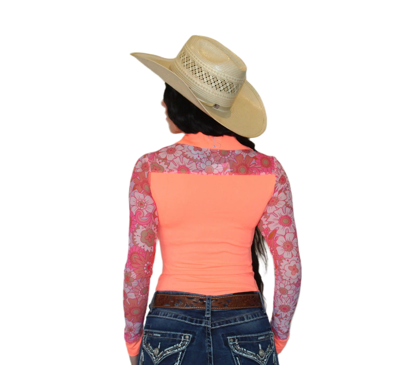AeroTEQ Girls Wildflower Fever Mesh Pearl Snap Rodeo Shirt