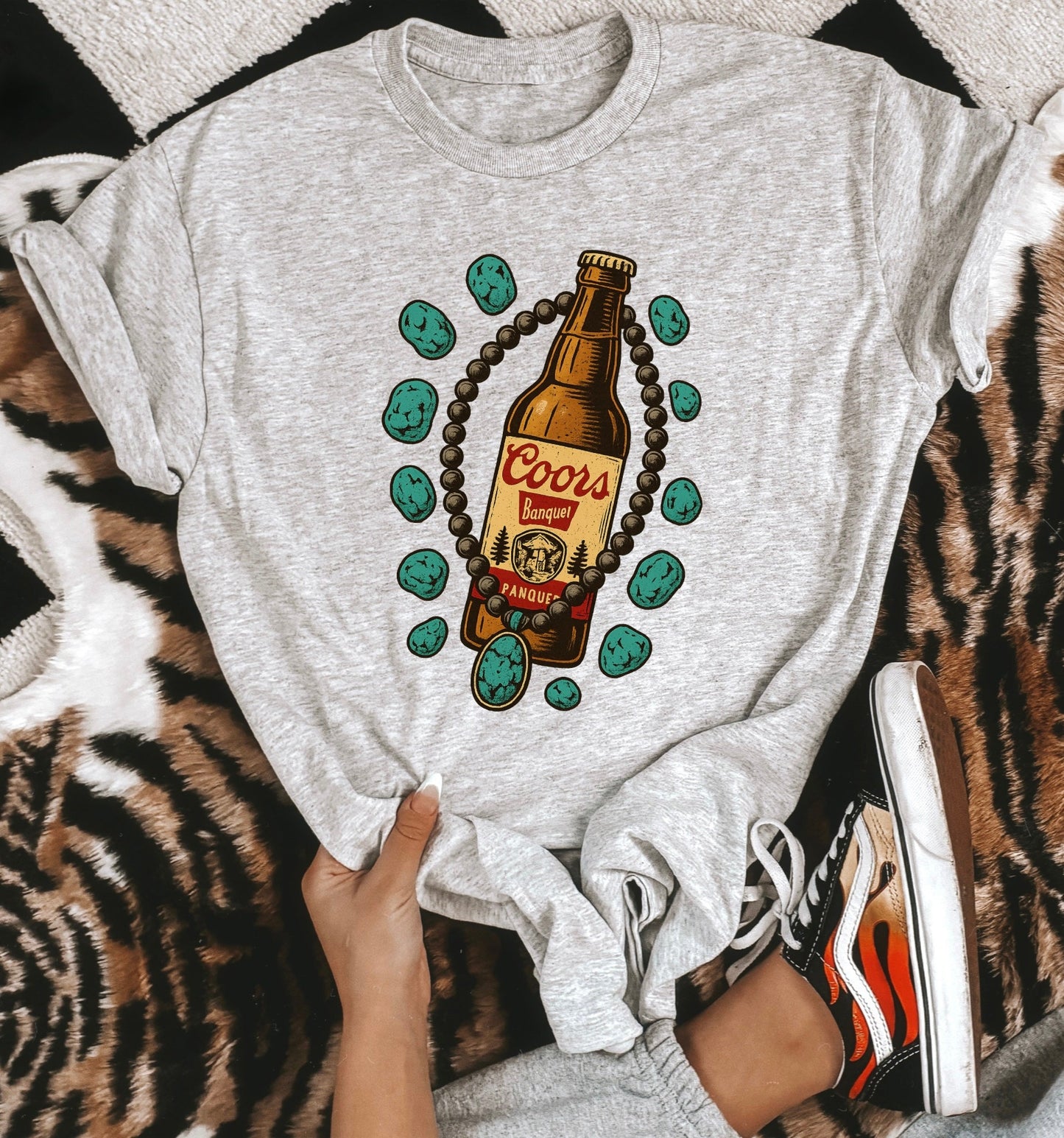 Turquoise Bottle Tee or Crewneck