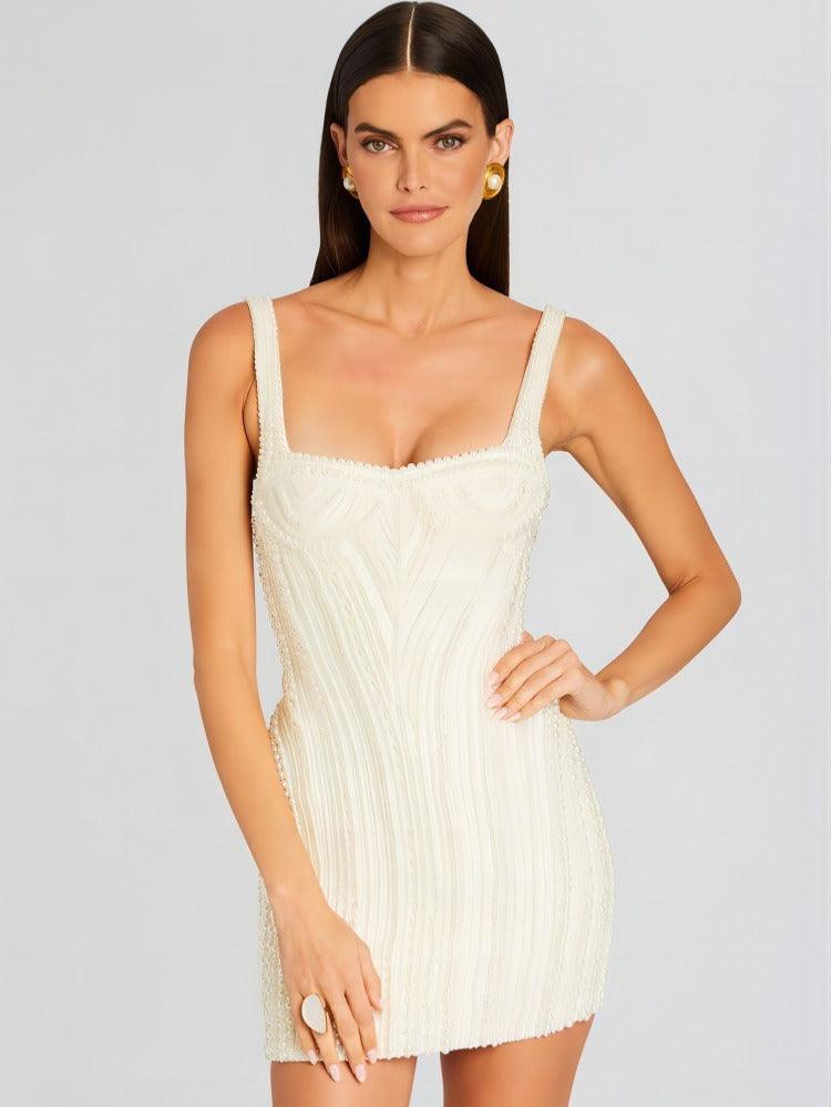 Luxe Beaded Hip Hugging Dress – Elegant Party Dress for Formal Occasions