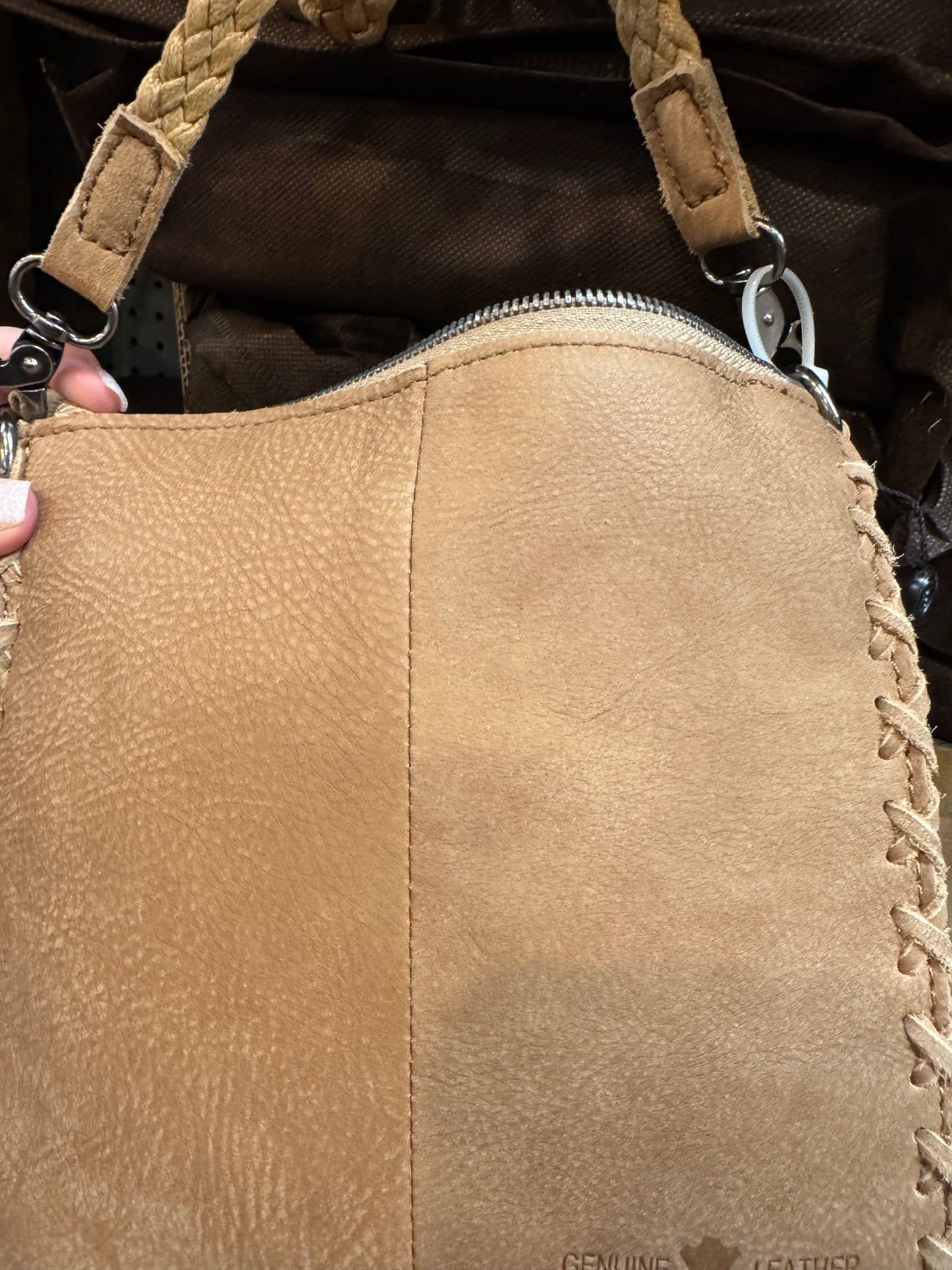 Floral Tooled Leather Crossbody Purse