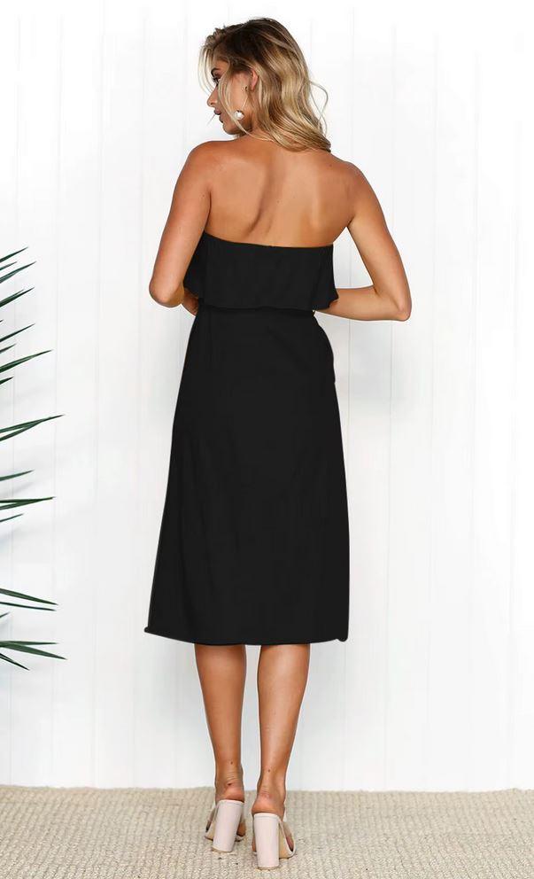 Summer Sun Strapless Button-Down Dress