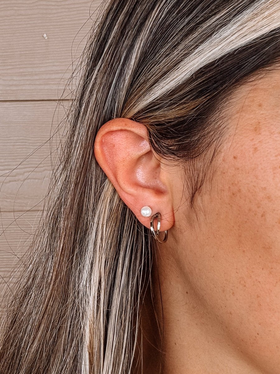 5mm Crystal Pearl Stud Earrings