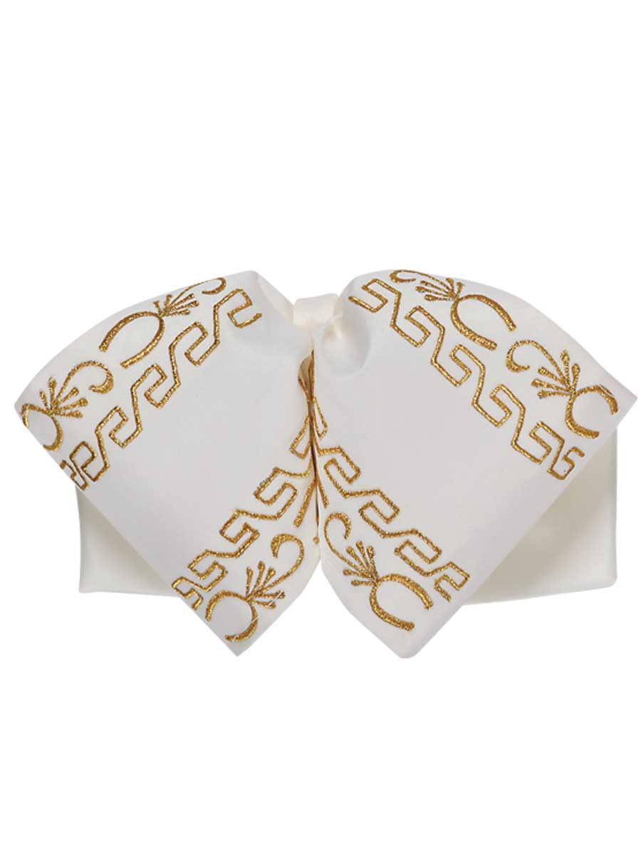 Mexican Charro Bow Tie 100% Polyester Ivory/Gold 600136
