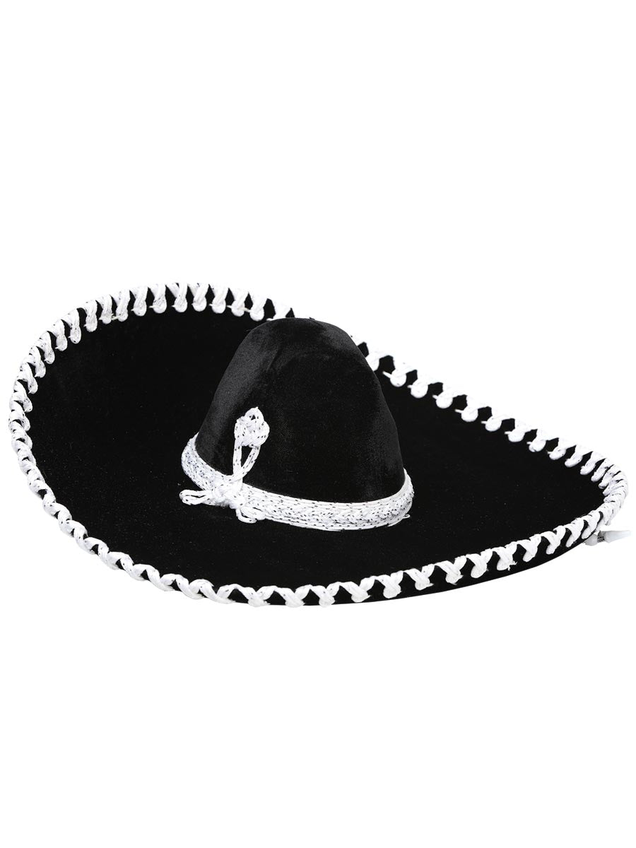 Mexican Artisanal Kids Charro Hat Velvet in Black/Silver