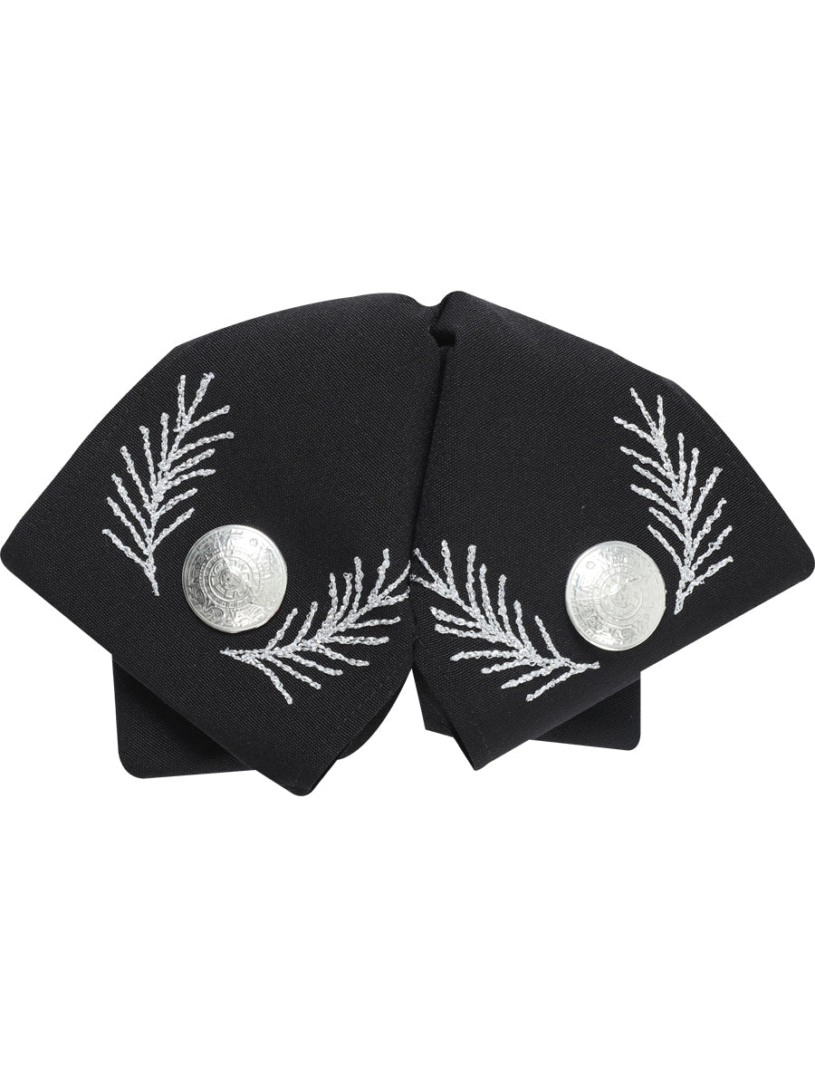 Artisanal Embroidered Charro Bow 100% Polyester Black/Silver 601110