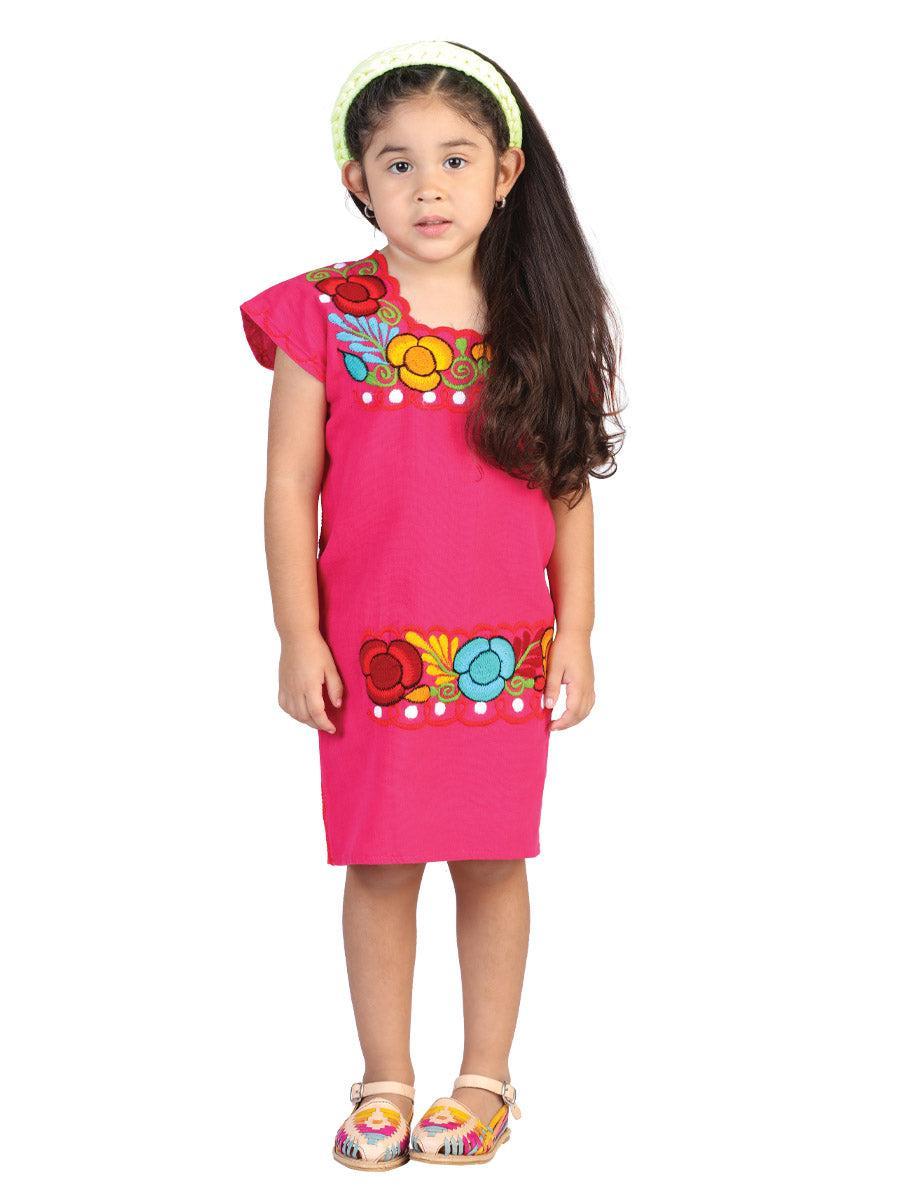 Mexican Girl's Dress 50% Cotton, 50% Polyester Pink 601661