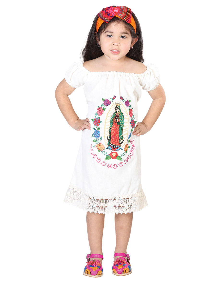 Artisanal Embroidered Vestido 100% Cotton Beige 602499