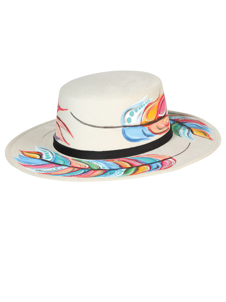 Artisanal Hat - Suede - Elegant Pen - Ivory 603728