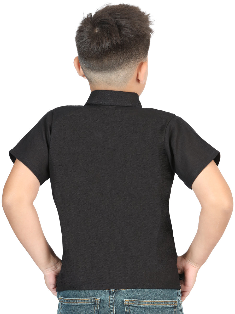 Mexican Artisanal Embroidered Shirt 100% Cotton in Black