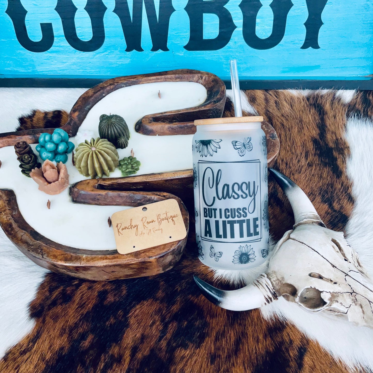 Classy But I Cuss A Little Frosted Glass 16 oz Tumbler