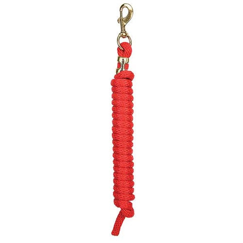 Poly Lead Rope with a Solid Brass 225 Snap - Red